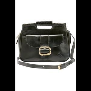 Patricia Nash Small Ovodda Cut Out Top Handle Leather Satchel Olive